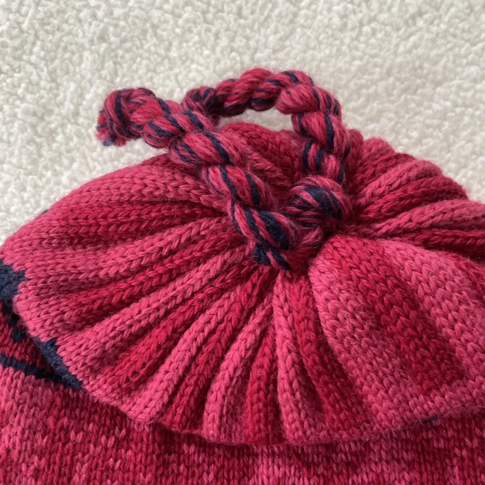 Vintage 90s Sunice Beanie Pink Fair Isle Nordic Snowflake Knit Tassel Hat Canada